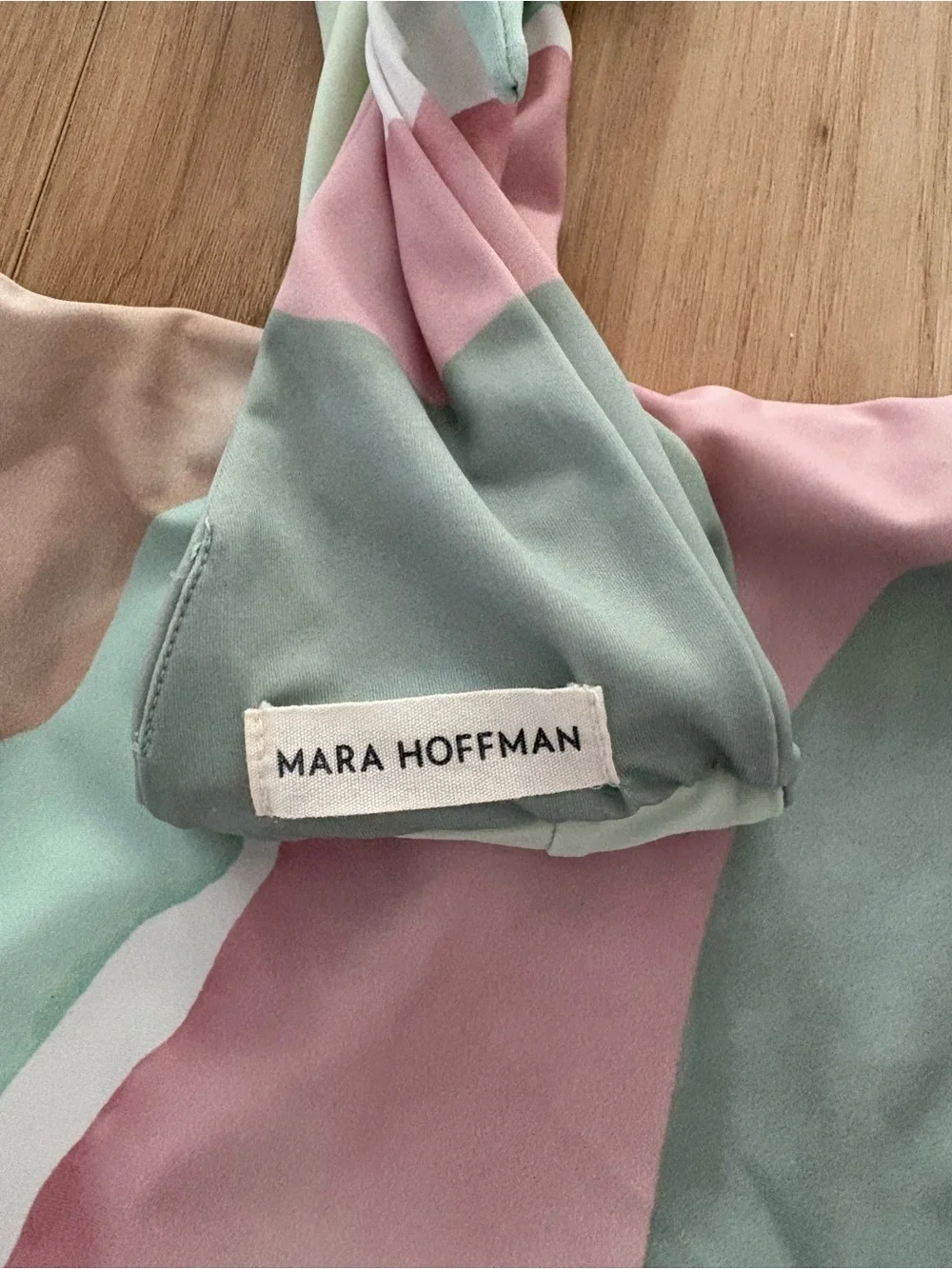 Mara Hoffman Pastel Wave Two-Piece Swim Set - Pink, Mint & Beige